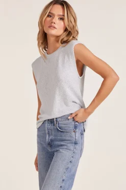 Tanks|Tops*bobi Los Angeles RAW EDGE SLEEVELESS TEE POWDER BLUE