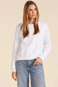 Sweaters|Tops*bobi Los Angeles RIB MIX CREWNECK SWEATSHIRT WHITE