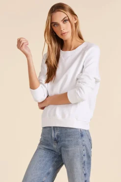 Sweaters|Tops*bobi Los Angeles RIB MIX CREWNECK SWEATSHIRT WHITE