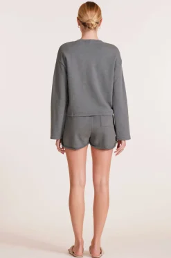 Bottoms*bobi Los Angeles ROLL CUFF TIE WAIST SHORT DK SAGE