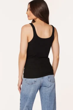 Tanks*bobi Los Angeles SCOOP NECK TANK BLACK