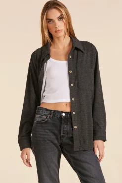 Outerwear|Tops*bobi Los Angeles SHACKET WITH POCKET BLACK