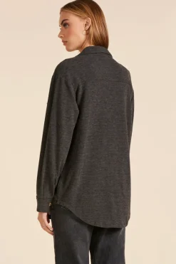 Outerwear|Tops*bobi Los Angeles SHACKET WITH POCKET BLACK
