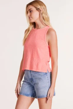 Tanks*bobi Los Angeles SHELL CREWNECK TANK NEO CORAL