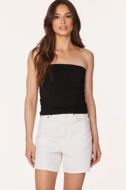 Tops*bobi Los Angeles SHIRRED TUBE TOP BLACK