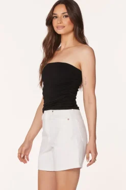 Tops*bobi Los Angeles SHIRRED TUBE TOP BLACK