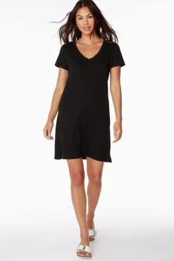 Dresses*bobi Los Angeles SHOULDER SEAM T-SHIRT DRESS BLACK