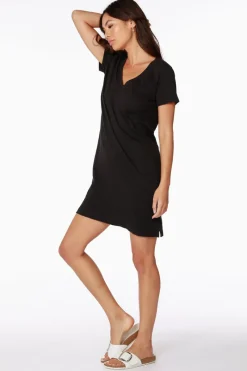 Dresses*bobi Los Angeles SHOULDER SEAM T-SHIRT DRESS BLACK