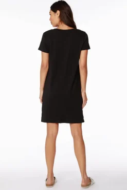 Dresses*bobi Los Angeles SHOULDER SEAM T-SHIRT DRESS BLACK