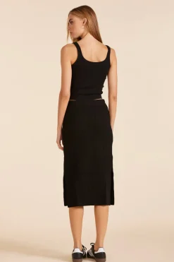 Bottoms*bobi Los Angeles SIDE SLIT SKIRT BLACK