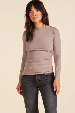 Tops*bobi Los Angeles SLASH NECK TOP MUSHROOM