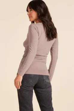 Tops*bobi Los Angeles SLASH NECK TOP MUSHROOM