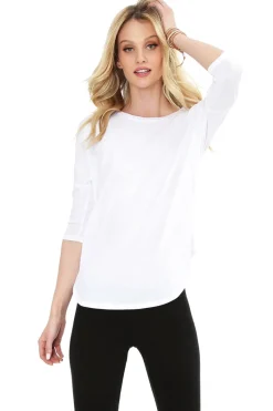 Tops*bobi Los Angeles Sleeve Drop Shoulder Top White