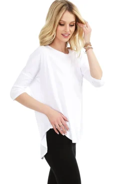 Tops*bobi Los Angeles Sleeve Drop Shoulder Top White