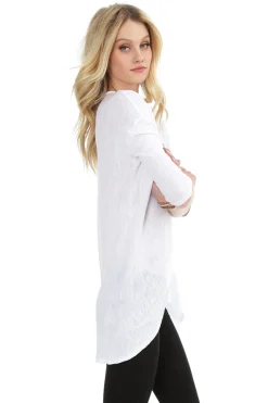 Tops*bobi Los Angeles 3/4 Sleeve High Low Tunic BLACK
