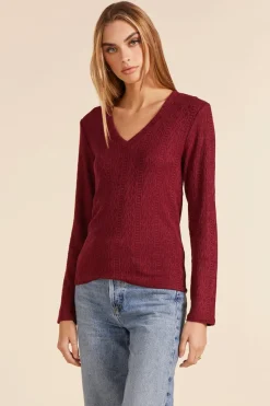 Sweaters|Tops*bobi Los Angeles SLIM SWEATER RED