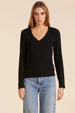 Sweaters|Tops*bobi Los Angeles SLIM SWEATER BLACK