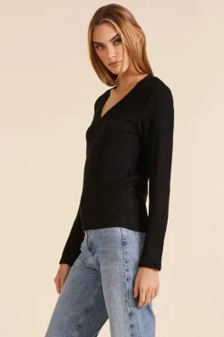 Sweaters|Tops*bobi Los Angeles SLIM SWEATER BLACK