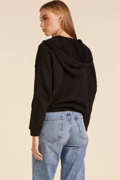 Outerwear*bobi Los Angeles SLOUCHY ZIP FRONT HOODIE BLACK
