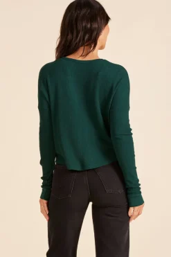 Tops*bobi Los Angeles SPLIT NECK BOXY TEE PINES
