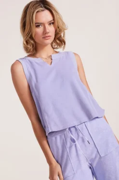 Tanks*bobi Los Angeles SPLIT NECK MUSCLE TANK LIGHT LILAC