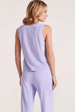 Tanks*bobi Los Angeles SPLIT NECK MUSCLE TANK LIGHT LILAC