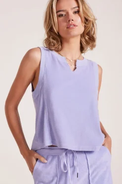 Tanks*bobi Los Angeles SPLIT NECK MUSCLE TANK LIGHT LILAC
