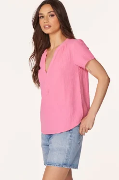Tops*bobi Los Angeles SPLIT NECK TOP DAIQUIRIS