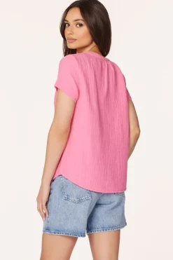 Tops*bobi Los Angeles SPLIT NECK TOP DAIQUIRIS