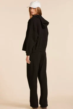 Bottoms*bobi Los Angeles STRAIGHT LEG HIGH WAIST SWEATPANT BLACK
