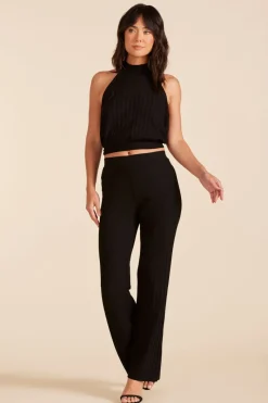 Bottoms*bobi Los Angeles STRAIGHT LEG PANT BLACK