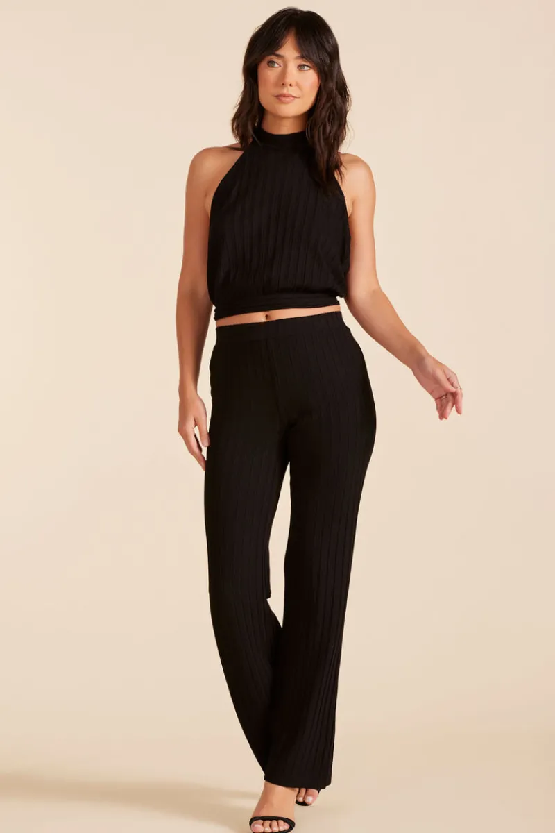 Bottoms*bobi Los Angeles STRAIGHT LEG PANT BLACK