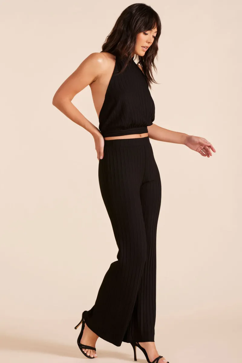 Bottoms*bobi Los Angeles STRAIGHT LEG PANT BLACK