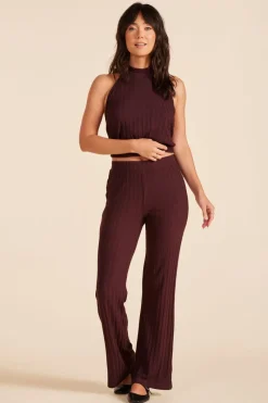 Bottoms*bobi Los Angeles STRAIGHT LEG PANT BROWN