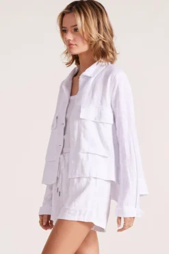 Outerwear*bobi Los Angeles SWING JACKET WITH POCKETS WHITE