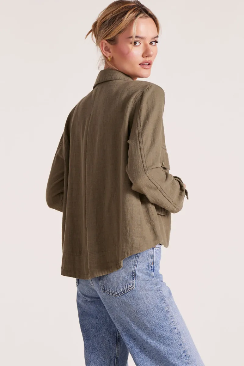 Outerwear*bobi Los Angeles SWING JACKET WITH POCKETS PESTO