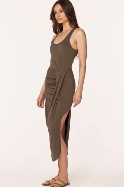 Dresses*bobi Los Angeles TANK DRESS WITH ASYMMETRICAL SKIRT TROOPS