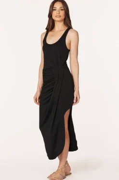 Dresses*bobi Los Angeles TANK DRESS WITH ASYMMETRICAL SKIRT BLACK