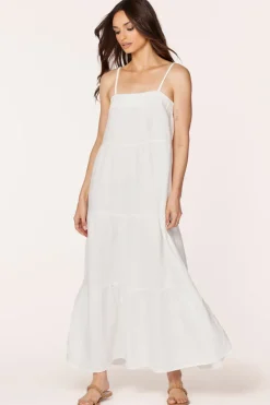 Dresses*bobi Los Angeles TIERED CAMI MAXI DRESS CREAM