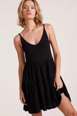 Dresses*bobi Los Angeles TIERED MINI TANK DRESS BLACK