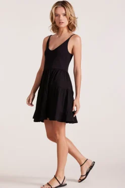 Dresses*bobi Los Angeles TIERED MINI TANK DRESS BLACK
