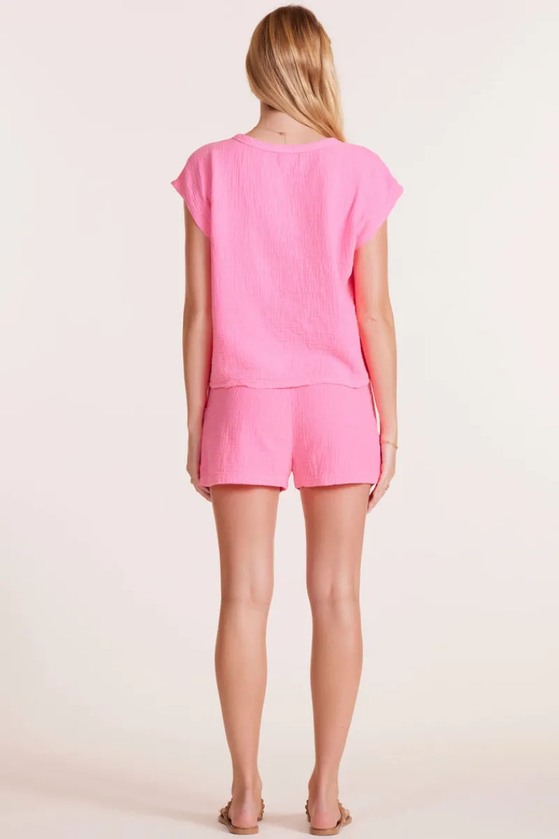 Bottoms*bobi Los Angeles TIE WAIST SHORT NEO PINK