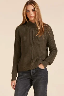 Sweaters*bobi Los Angeles TURTLENECK SWEATER ARMY