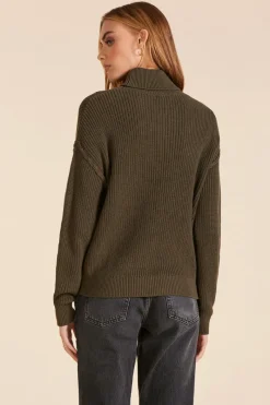 Sweaters*bobi Los Angeles TURTLENECK SWEATER ARMY