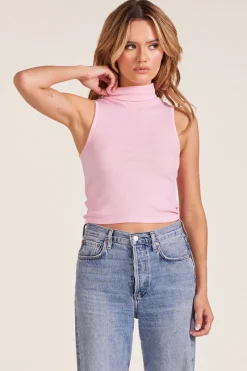 Tanks*bobi Los Angeles TURTLENECK TANK ROSE QUARTZ