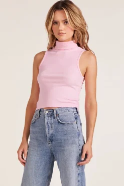Tanks*bobi Los Angeles TURTLENECK TANK ROSE QUARTZ