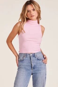 Tanks*bobi Los Angeles TURTLENECK TANK ROSE QUARTZ
