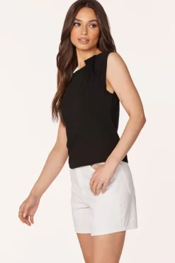 Tops*bobi Los Angeles TWIST DETAIL TEE BLACK