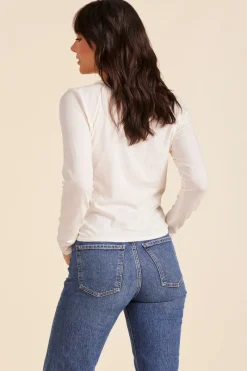 Tops*bobi Los Angeles TWIST NECK TEE PARCHMENT