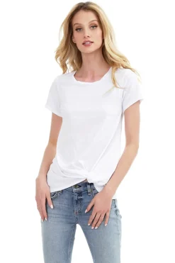 Tops*bobi Los Angeles Vintage Jersey Short Sleeve Tuck Tee Black
